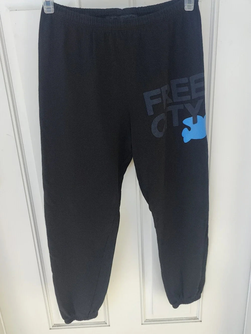Free City Women’s M Sweatpants Joggers Black/Blue - Picture 3 of 10